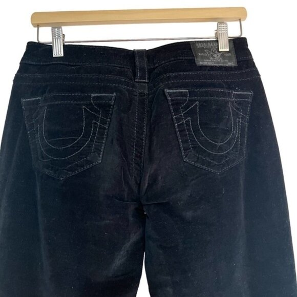 True Religion black velour low rise slim fit jeans size 27 excellent condition - Picture 6 of 9